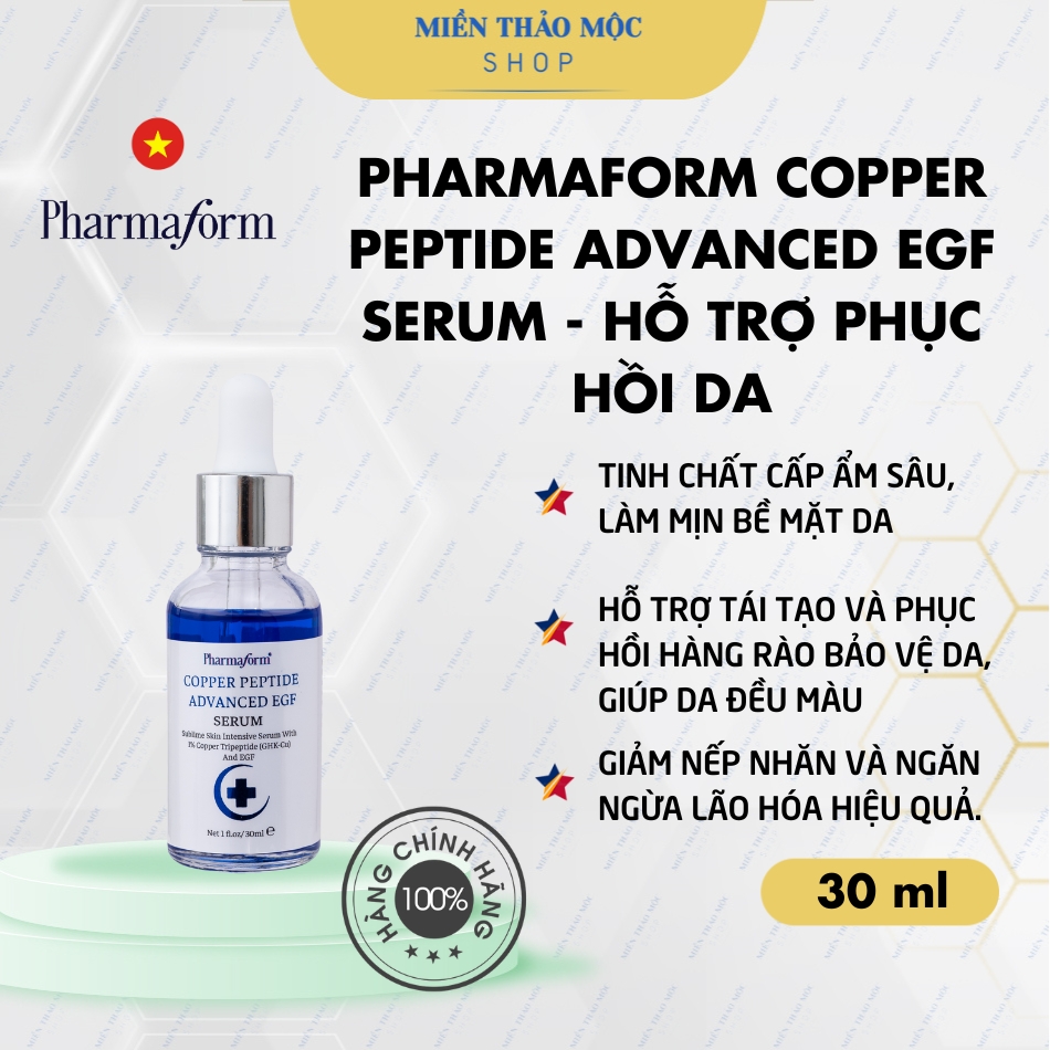 Serum phục hồi da Pharmaform Copper Peptide Advanced EGF Serum 30ml